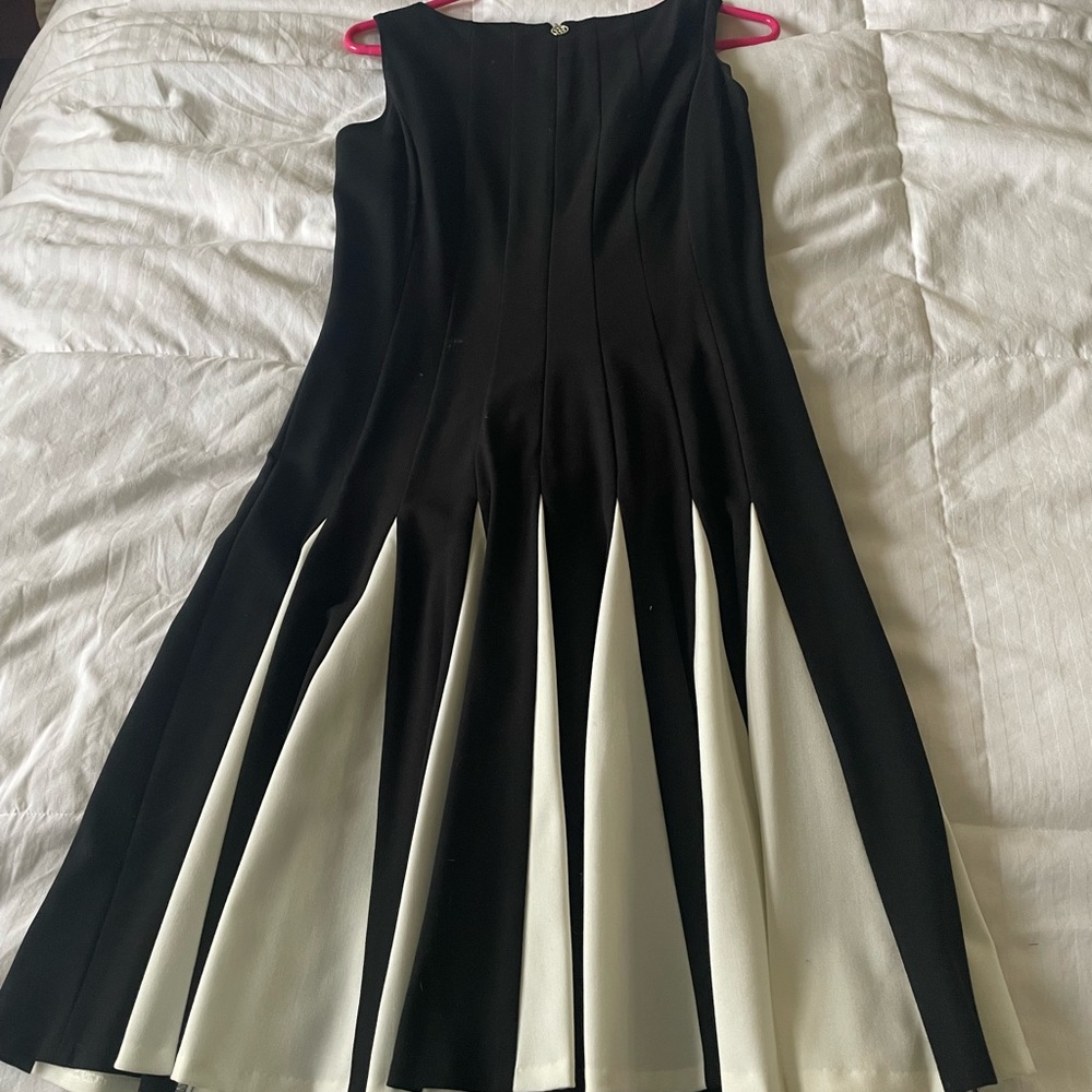 Tommy Hilfiger Black and White Fit and Flare Midi Dress